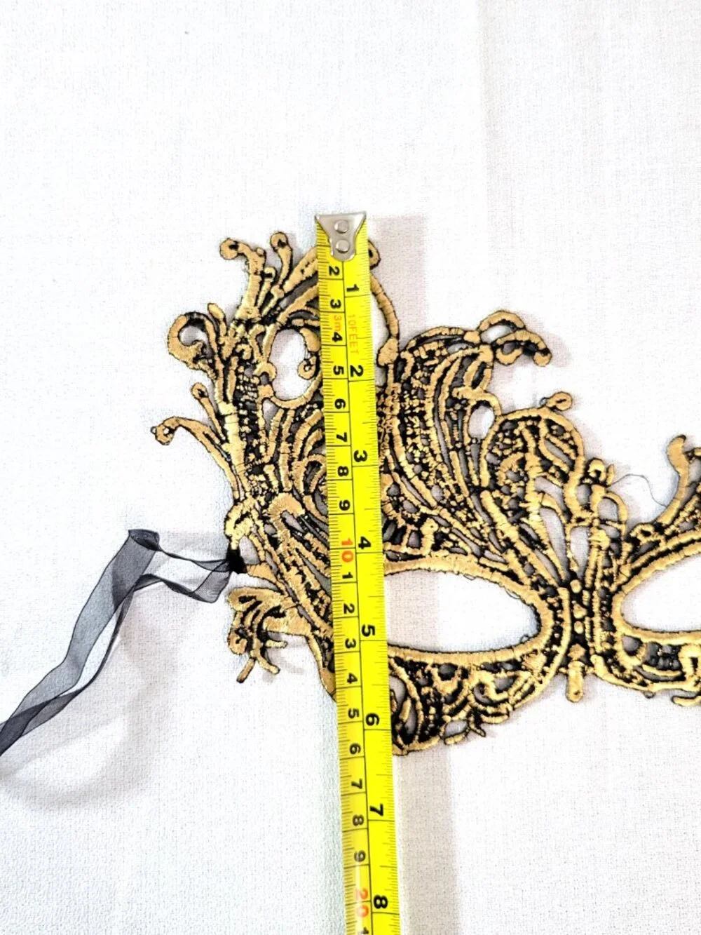 Gold Laser Cut Metal Filigree Masquerade Mask - Venetian Party Prom Ball